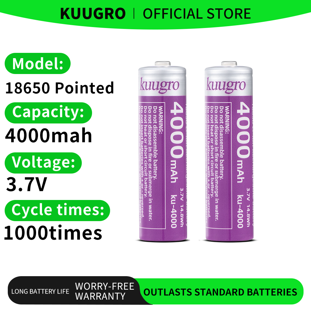 Kuugro 18650 4000mAh Pointed H - Vape Battery 18650 评论和价格
