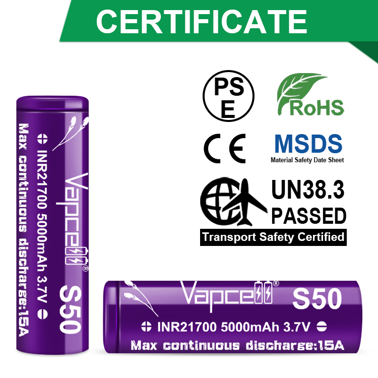 Original Vapcell S50 INR 21700 - Vape Battery 18650 评论和价格
