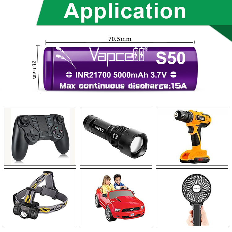 Original Vapcell S50 INR 21700 - Vape Battery 18650 评论和价格